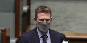 Minister for Industry,Science and Technology Christian Porter during Question Time at Parliament House in Canberra on Tuesday August 3.
