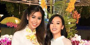 Ashleigh Huynh,right,and Tien"Jacqueline"Nguyen celebrate Lunar New Year in Vietnam. 