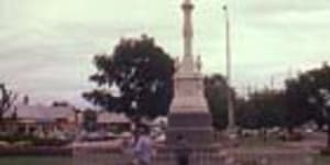 Monument to Constables Lonigan,Scanlon and Kennedy - all killed by Ned Kelly's gang near Stringybark Creek.