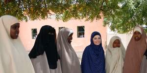Imogen Bailey with women in Mogadishu on the latest series of<i>Go Back to Where You Came From?</i>