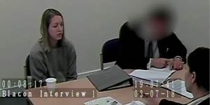 Baby killer Lucy Letby is questioned by police after her arrest.