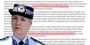 Police Commissioner Katarina Carroll,criticised by the Richards report,will lead the service through the subsequent reforms.