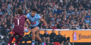 Joseph Suaalii was sent off for this hit on Reece Walsh.