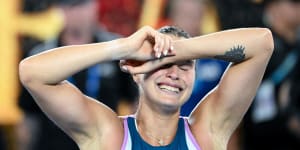 Tears and power as Sabalenka digs deep for breakthrough major win
