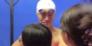 Sun Yang was unhappy after his defeat in Rio.