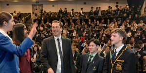 UBS Chief Economist George Tharenou chats to HSC economics students.