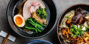 A selection of dishes at Bones Ramen,Rushcutters Bay.