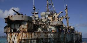 The Sierra Madre,a Second World War warship intentionally grounded by the Philippines in 1999 as a mark of its territorial claims in the South China Sea.