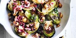 Roast brussels sprouts with hazelnuts.