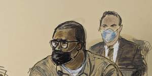 In this courtroom sketch,R. Kelly and his attorney Jennifer Bonjean,left,appear during his sentencing hearing in New York.