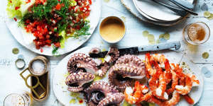 Porteno's Christmas recipe:Prawn and octopus salad with salsa golf.