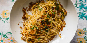 Tastes like Sicily:pasta con le sarde.