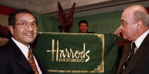 Mohamed al-Fayed (right) with then Malaysian prime minister Mahathir Mohamad in 1998. Fayed bought Harrods,along with other high-profile British brands.