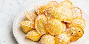 Mini passionfruit madeleines.