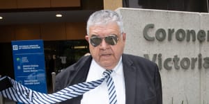 Kon Kontis,former chairman of St Basil’s aged care home,leaves the Coroners Court this week. 