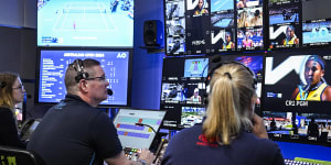 Director Leo Flynn controlling Nine’s coverage of the Australian Open