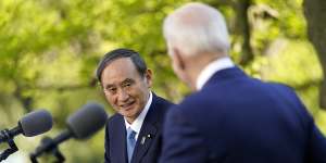 Japanese Prime Minister Yoshihide Suga and Joe Biden met face-to-face at the White House.