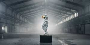 Swedish engineering company Sandvik created the stainless steel Impossible Statue using multiple AIs. 