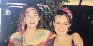Writer Amanda Hooton (right) and BFF in the 1990s. Decades later,“We do tend to think everything the other one does is right (or at least justified).” 