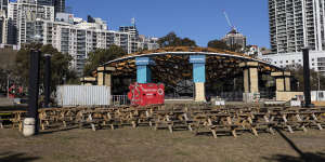 The live site at Darling Harbour is taking shape.