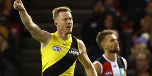 The salute:Richmond’s Jack Riewoldt.