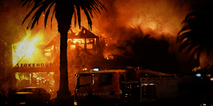 The fire at Stokehouse in 2014.