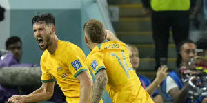World Cup LIVE:Socceroos into last 16,will face Messi,Argentina on Sunday morning after Leckie’s goal secures win