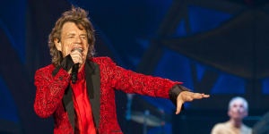Mick Jagger of the Rolling Stones performs in Indianapolis,US.