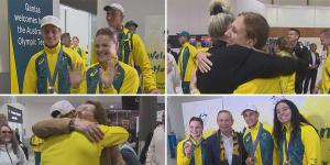 Australian Olympic athletes begin arriving home after team won 18 golds in Paris