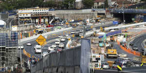 Construction work will allow the Warringah Freeway to be part of the interchange with the Western Harbour Tunnel.