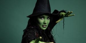 Sheridan Adams stars as Elphaba the green witch in Wicked,at Sydney’s Lyric Theatre. 