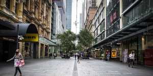 Pitt Street Mall in Sydney was quiet for the post-Christmas sales period. 