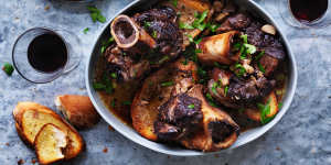 Neil Perry's veal shank slow-cooked in wine.