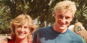 In 1985 with mum Lorraine.