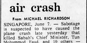 An article published by The Age in 1976 on the theories behind the crash.