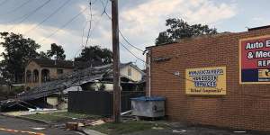 Social media photographs showing damage on the NSW Central Coast caused by thunderstorms that followed a heatwave across NSW.