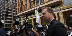 Senior Constable Kristian White outside the NSW Supreme Court.