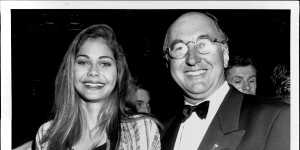 Elaine George with modelling icon Peter Chadwick in 1994 after she signed with the agency.