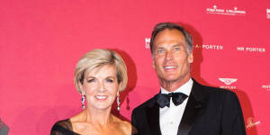 Foreign Affairs Minister Julie Bishop and David Patton at February's MAAS Fashion Ball at the Powerhouse Museum.