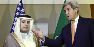 Complicated relationship:US Secretary of State John Kerry with Saudi Foreign Minister Adel al-Jubeir.