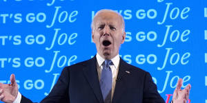 President Joe Biden visits a presidential debate watch party after the debate.