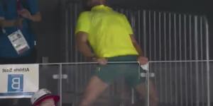 Titmus’ coach Dean Boxall’s infamous Tokyo celebration,channelling a wrestler