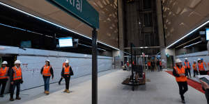 Platforms at Central Station for the Metro City and Southwest rail line are largely complete.