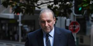 Hillsong founder Brian Houston arrives at Downing Centre Local Court on Wednesday.