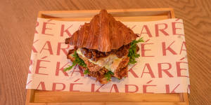 Katsu chicken croissant at Kare cafe.