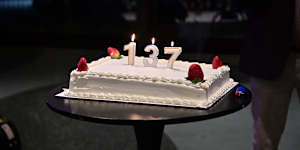 The birthday cake at the Hawkesbury Gazette’s relaunch party.