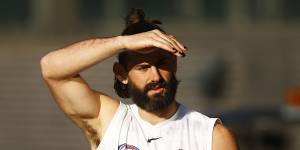 Brodie Grundy at Collingwood training on Friday.