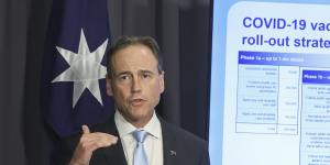 Health Minister Greg Hunt unveiled more detail about phase 1a of the vaccine rollout on Thursday.