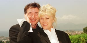 Hugh Jackman and Deborra-lee Furness at the Cannes Film Festival in 1998.