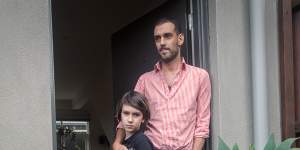 Miguel Bernardo,with his son Edward,is facing eviction after losing his job as a chef when the industry shut down due to coronavirus.